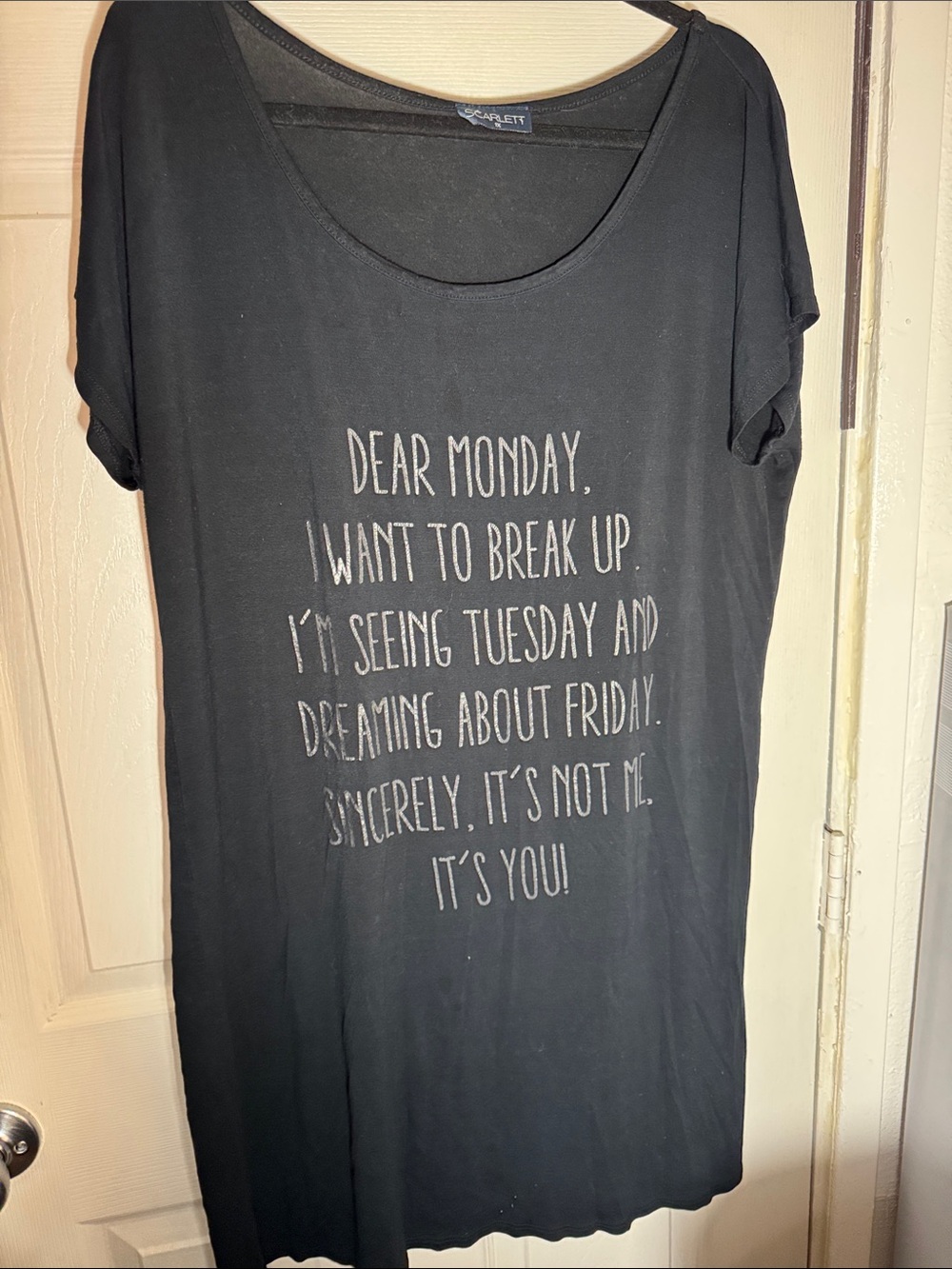Scarlett Black Graphic Tee with White Text